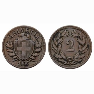 Schweiz 2 Rappen 1906 B