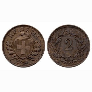 Schweiz 2 Rappen 1914 B