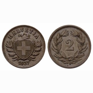 Schweiz 2 Rappen 1937 B