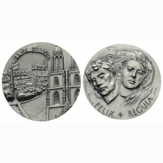 Schweiz Medaille 2000 Jahre Zürich Felix + Regula  1986