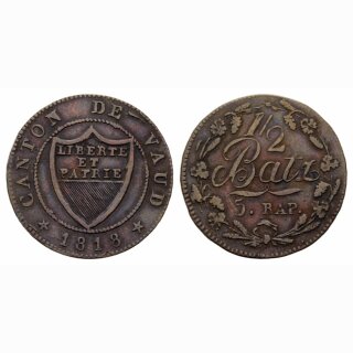 Waadt  1/2 Batzen  1818