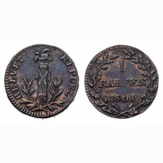 Helvetische Rep. 1 Rappen 1801