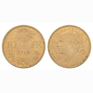 Schweiz  10 Franken 1915 B