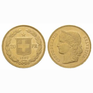 Schweiz  20 Franken  1893 B Helvetia