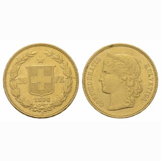 Schweiz  20 Franken  1896 B Helvetia