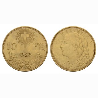 Schweiz 10 Franken 1922 B