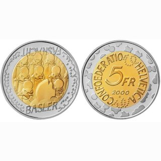 Schweiz 5 Franken 2000 B Basler Fasnacht