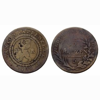 Appenzell 1/2 Batzen 1809