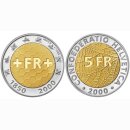 Schweiz 5 Franken 2000 B 150 Jahr Schweizer Franken PP