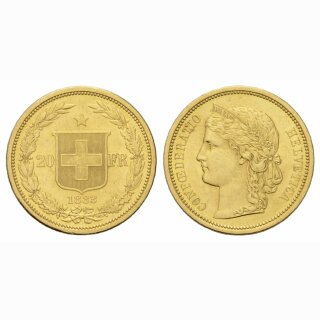 Schweiz 20 Franken 1883 B Helvetia