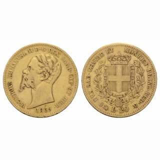 Italien Sardinien 20 Lire 1859 P Emanuelle II