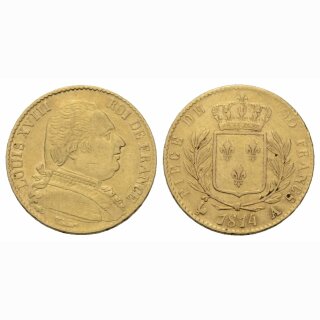 Frankreich 20 Francs 1814 A Louis XVIII