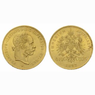 Österreich 4 Florin / 10 Francs 1892 Kaiser Franz Jsoef