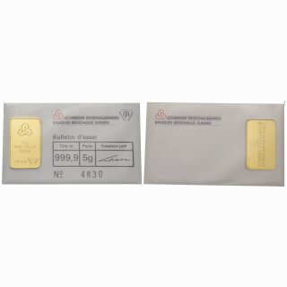 Schweiz 5 Gramm  Goldbarren