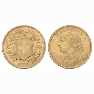Schweiz 20 Franken 1898 B Goldvreneli