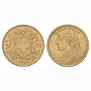 Schweiz 20 Franken 1910 B Goldvreneli
