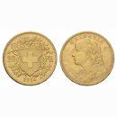 Schweiz 20 Franken 1914 B Goldvreneli