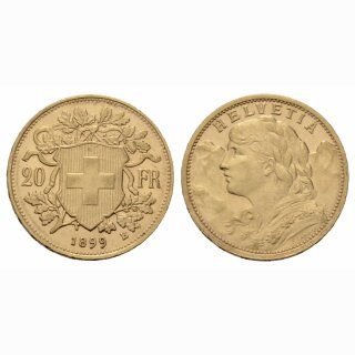 Schweiz 20 Franken 1899 B
