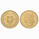 Schweiz 20 Franken 1892 B Helvetia