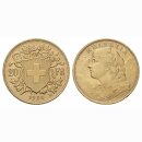 Schweiz 20 Franken 1922 B Goldvreneli