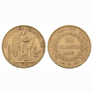 Frankreich 20 Francs 1897 A Engel