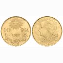 10 Franken Goldvreneli Schweiz Lot 10 Stück div. Jahrgänge