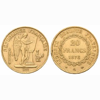 Frankreich 20 Francs  1878 A Engel