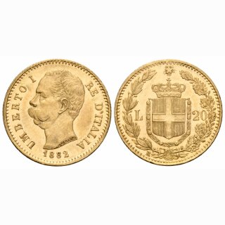 Italien 20 Lire 1882 R Umberto I