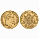 Frankreich 20 Francs 1869 BB Napoleon III Kranz