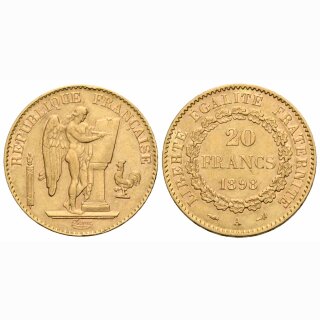 Frankreich 20 Francs 1898 A Engel