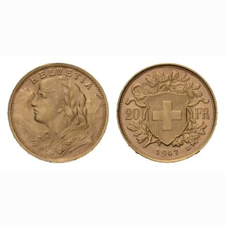 20 Franken Goldvreneli Schweiz div. Jahrgänge * (Pv)