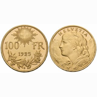 Schweiz 100 Franken 1925 B Vreneli