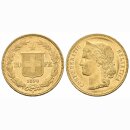 Schweiz 20 Franken 1890 B Helvetia