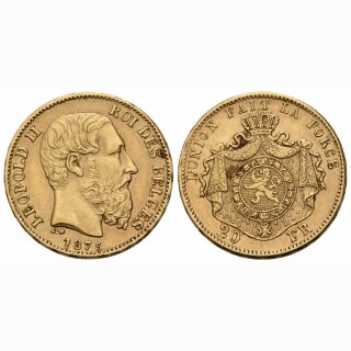 Belgien 20 Francs 1875