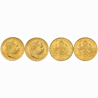 Lot Goldmünzen 2 Stück 8 Florin 1892
