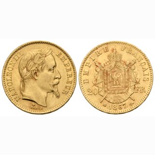 Frankreich 20 Francs 1867 BB