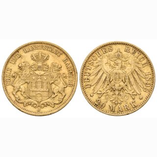 Deutschland Hamburg 20 Mark 1893 J