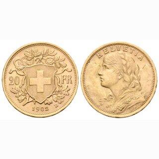 Schweiz 20 Franken 1902 B