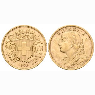 Schweiz 20 Franken 1902 B