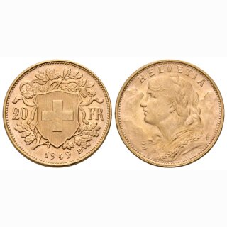 Schweiz 20 Franken 1949 B