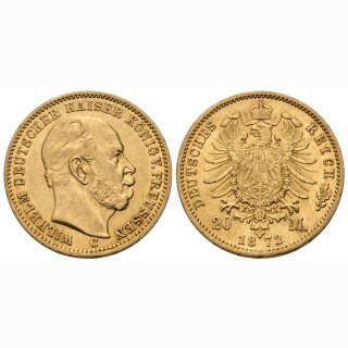 Deutschland Preussen 20 Mark 1872 C Kaiser Wilhelm