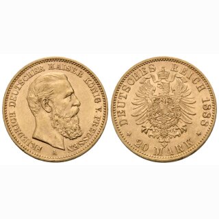Deutschland Preussen 20 Mark 1888 A Kaiseer Friedrich