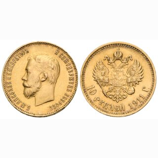 Russland 10 Rubel  1911