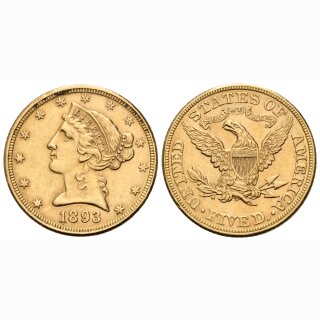 USA 5 Dollar  1893
