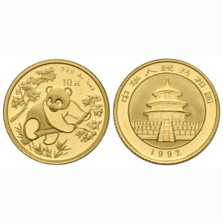 China 10 Yuan 1992 1/10 Unze