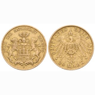 Deutschland Hamburg 20 Mark 1895 J