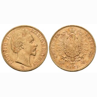 Deutschand Bayern 20 Mark 1873 D