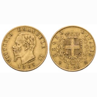 Italien 20 Lire  1865 Victor Emanuelle