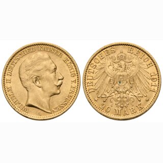 Deutschland Preussen 20 Mark 1911 A