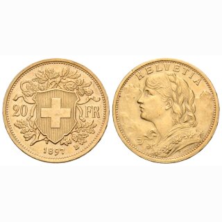 Schweiz 20 Franken  1897 B